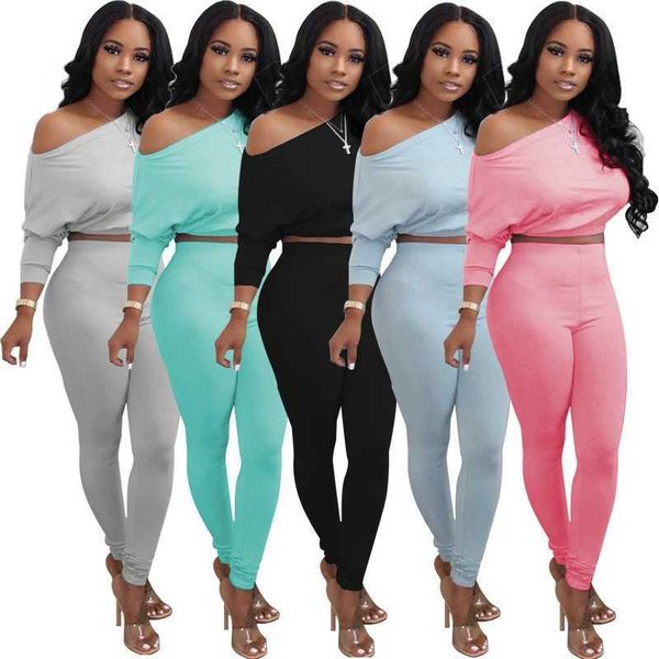 

casual 2 s s outfits fall 2021 bodycon pant and two for lounge wear tracksuits women set suits, Black;white