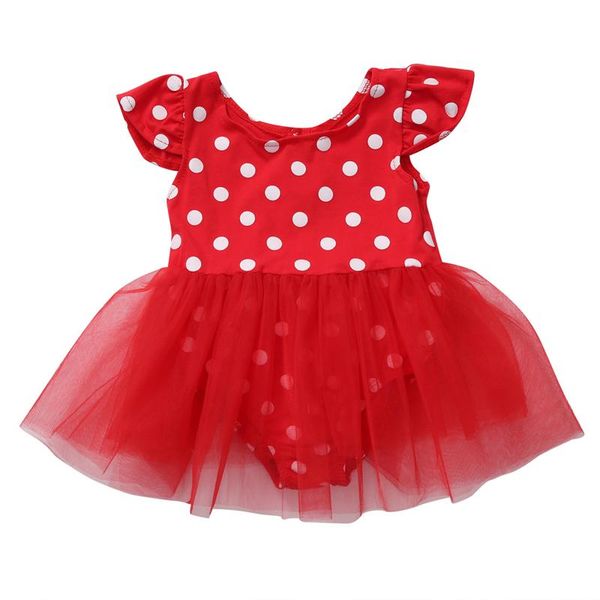 

girl's dresses lovely toddler baby girls dress tulle tutu kids red dot party romper, Red;yellow