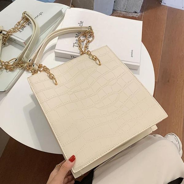 

cross body crocodile pattern large tote bag 2021 pu leather women's designer handbag capacity chain shoulder bags