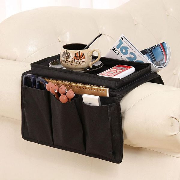 

storage bags 4 pockets oxford cloth folding sofa armrest hanging bag tray home holder organizer for tv remote control cellphone