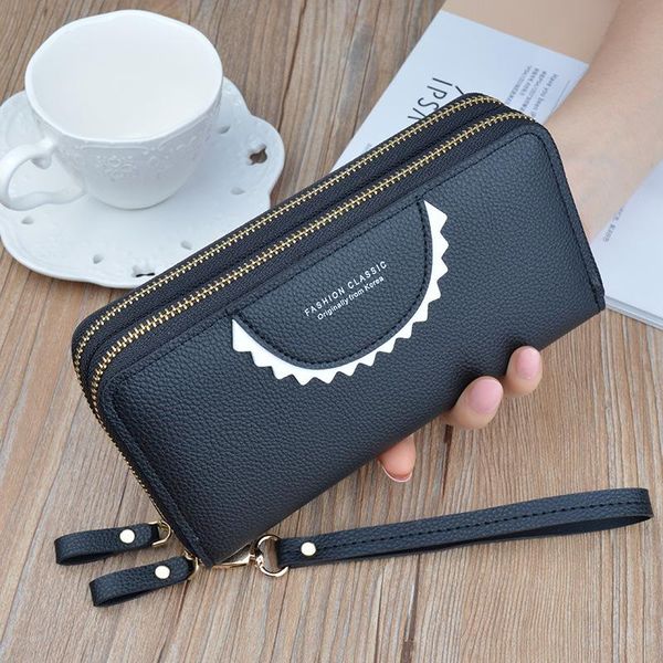

wallets purse luxury wallet small bag 2021 zipper ladies long clutch coin korean version mobile phone pink, Red;black