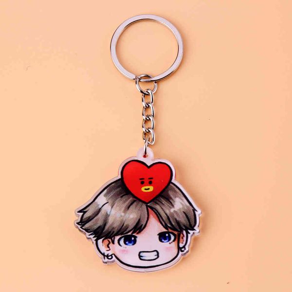 

acrylic anime cute keychain love yourself porte clef key chain, Silver