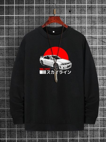 

men letter graphic sweatshirt p65q#, Black