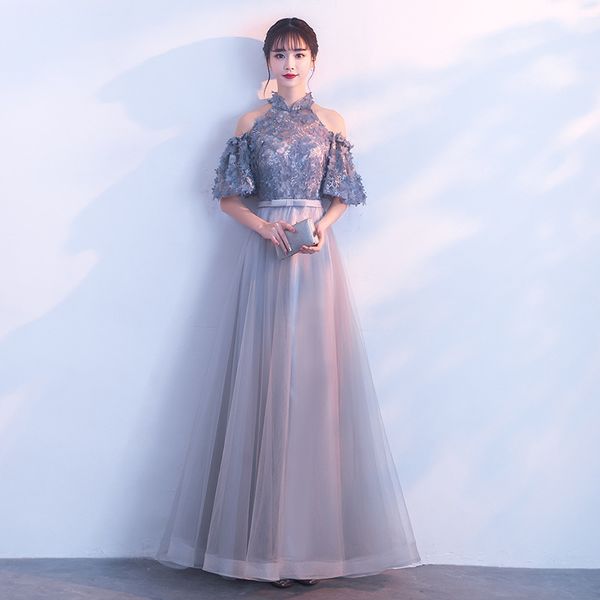 

party dresses banquet evening 2021 style temperament hang ne long fashion dinner ladies annual meeting, White;black