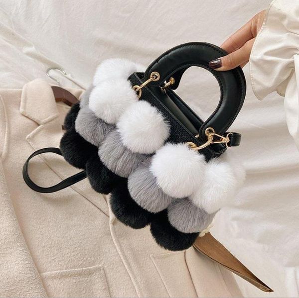 

female bags winter plush shoulder personality sweet handbag trend messenger bag
