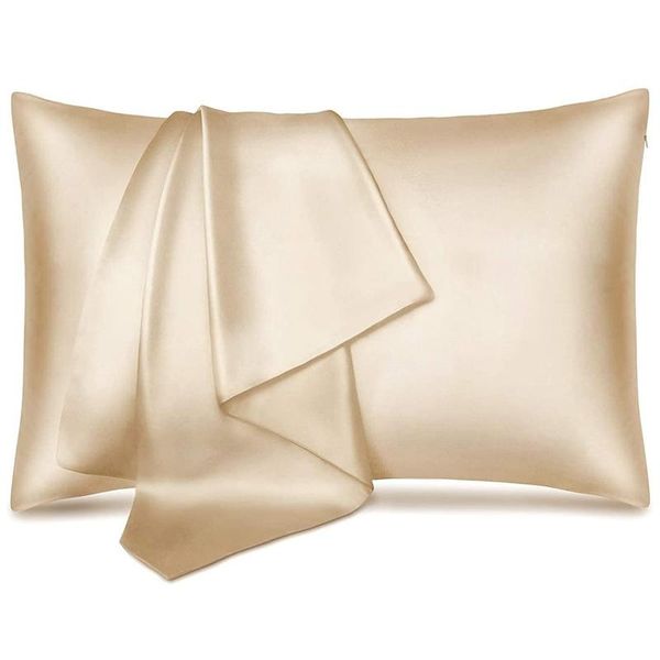 

pillow case silk pillowcase mulberry pillowcase, suitable for hair and skin, 51x66cm,champagne 1 piece