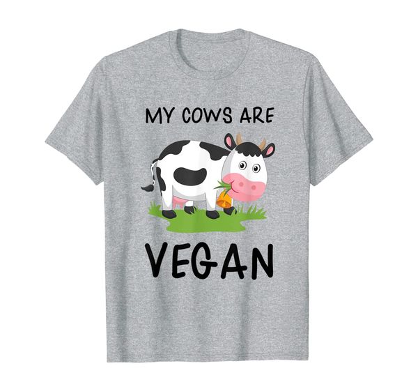 

farmer my cow are vegan t-shirt, White;black