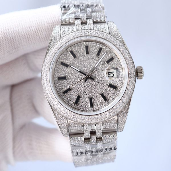 

Diamond Watch Men Automatic Mechanical Movement 41mm Sapphire galss diamond bezel bracelet designer Watches waterproof high quality Wristwatch Montre de Luxe, Color 1