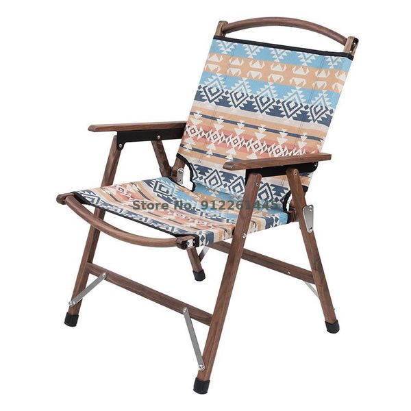 

camp furniture outdoor solid wood folding chair kermit self-driving camping black walnut teak wooden armchair