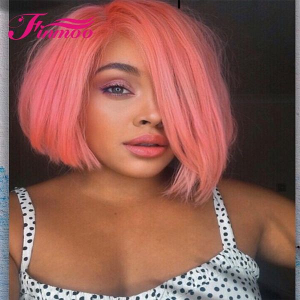 

lace wigs 613 blonde pink color front transparent straight brazilian for black women preplucked bleached knots, Black;brown