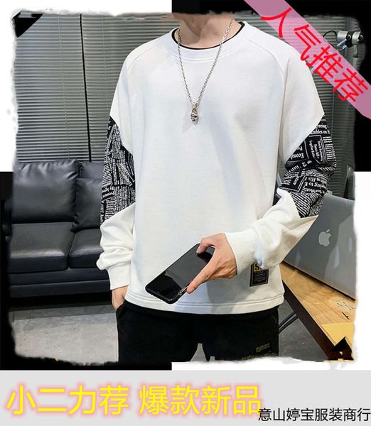 

autumn sweaters version trendy printing pullover wear inside and outside, Black