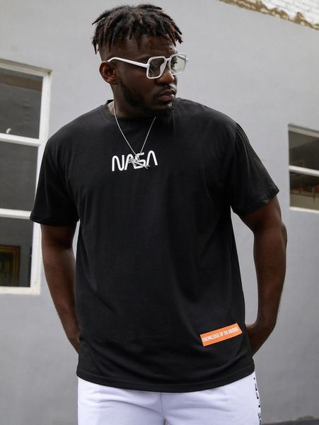

extended sizes men letter graphic tee g6fv#, White;black