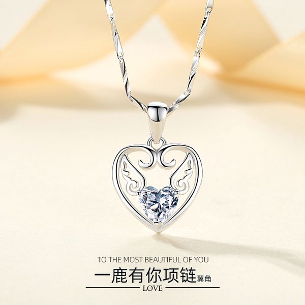 

jewelry highly quality women party wedding lovers giftfull silver 999 necklace women's pure one deer have your clavicle give love penda
