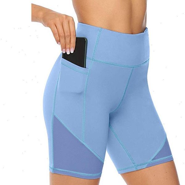 

soild color with boy shorts pocket sports womens high waist yoga shorts abdomen control training running trousers push up, White;black