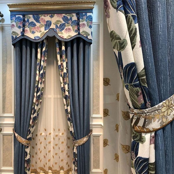

curtain & drapes european style modern curtains for living room bedroom cotton printed left and right biparting open ceiling installation