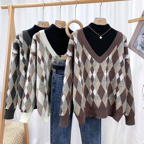 

2021 new outono inverno grosso feminina de malha com nervuras pulver camisola manga longa o pescoo magro jumper macio quente puxar l5ok, White;black