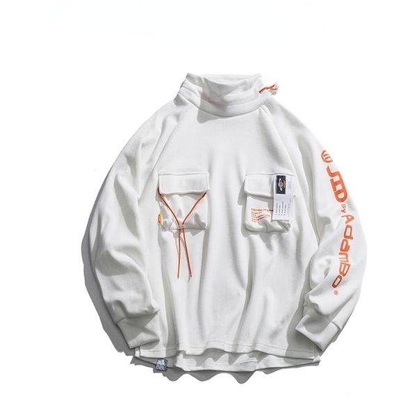 

men's hoodies & sweatshirts men funny turtleneck harajuku 2022 mens japanese streetwear colorful hip hop sweathirt, Black