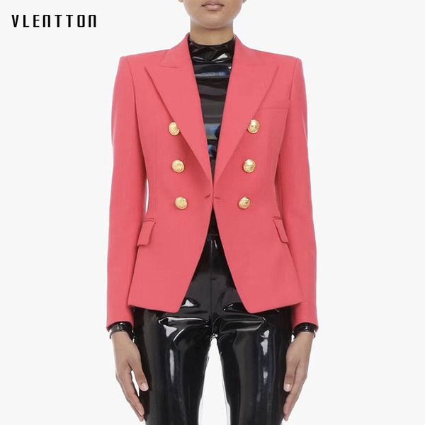 

women's suits & blazers 2021 designer blazer jacket coat lion buttons double breasted slim office ladies outerwear mujer, White;black