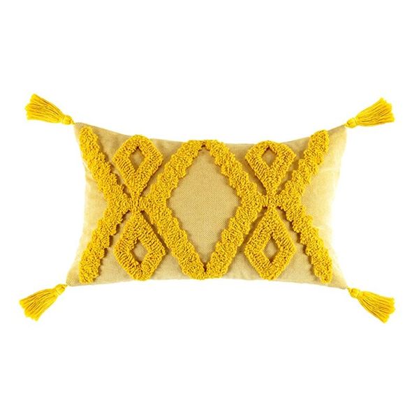 

pillow case boho tufted diamond print cushion cover handmade throw covers home