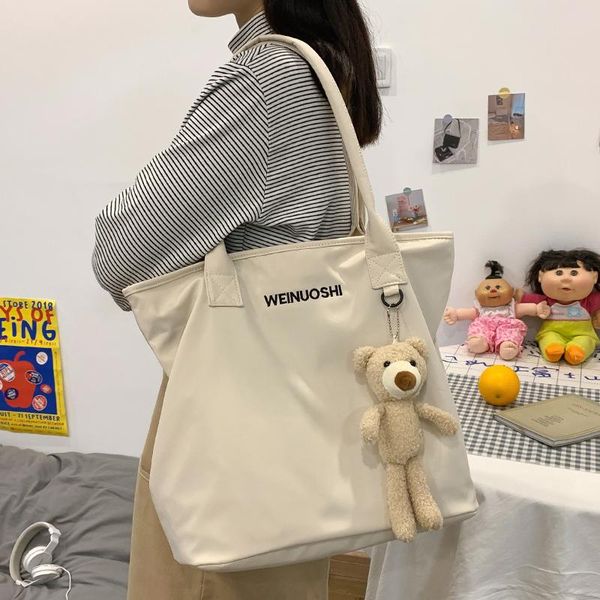 

cross body multifunctional female bag 2021 canvas college student class large capacity tote all-match japanese shoulder