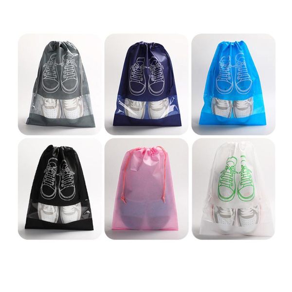 

storage bags 10 pcs shoe for travel, non-woven drawstring bag, portable waterproof dustproof home shoes organizers