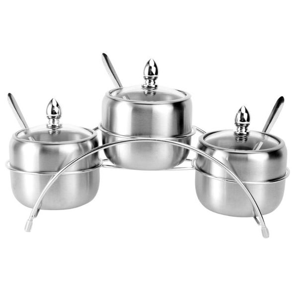 

storage bottles & jars 1 set european style stainless steel spice jar kitchen arch rack