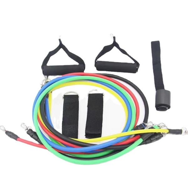 

resistance bands home indoor and outdoor healthy exercise gym band yoga fitness elastic 11 piece kit set