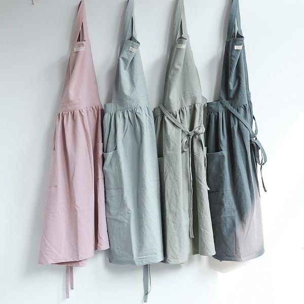 

aprons cute antifouling apron cotton and linen sleeveless kitchen fabric sarong dress