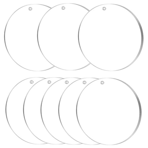 

keychains fine crafting diy material clear round acrylic decor for gift tags with 2.95in diameter ornaments, Silver