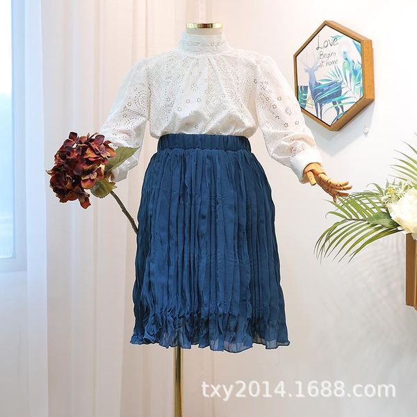 

shirts 2021 spring girl korean full lace stand collar sweet shirt top, White;black