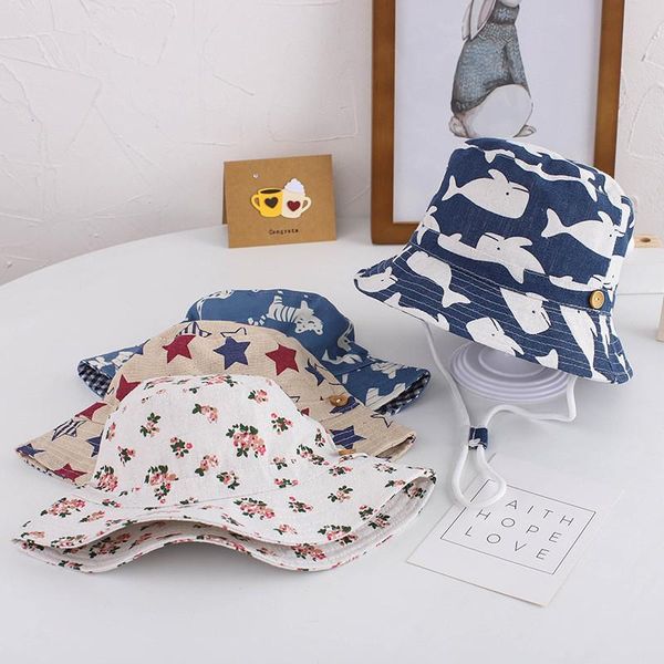 

caps & hats summer children cute cartoon animals hat baby boys girls soft cottn printing cap kids sun outdoor beach swim toddler, Yellow