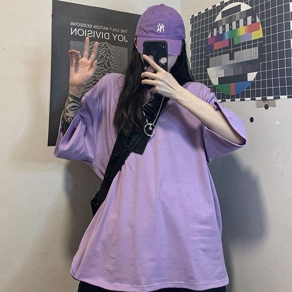 

women's t-shirt summer short-sleeved loose wear cotton sleeve large size, White