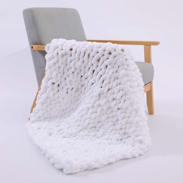 

blankets winter blanket direct sale soft handmade chenille knitted thick yarn sofa