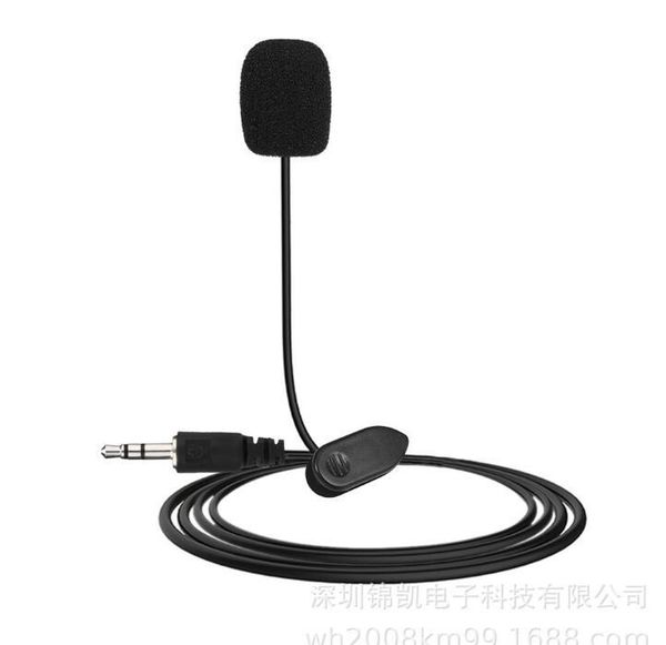 

external lavalier microphone wired 3.5mm jack hands clip-on lapel mic for podcast recording smartphone pc laptop