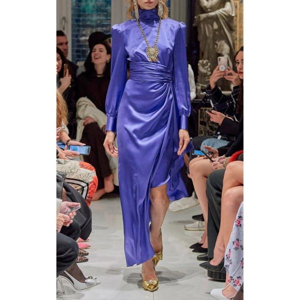 

casual dresses 2021 women blue round neck long sleeve vestidos celebrity evening party ankie - lengthwholesale, Black;gray
