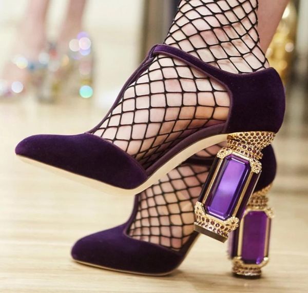 

dress shoes fantastic2021 heel women pointed pumps chunky high toe heels suede eye t strap spring daily, Black