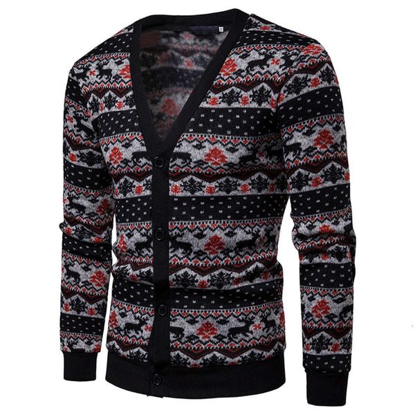 

cardigan printed fashion city style leisure v-neck fit men's undercoat sweaterwinter, White;black