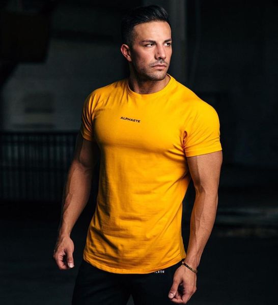 

men's t-shirts cotton t shirt men fitness workout skinny short sleeve t-shirt male bodybuilding sport tee summer casual clothing gym, White;black