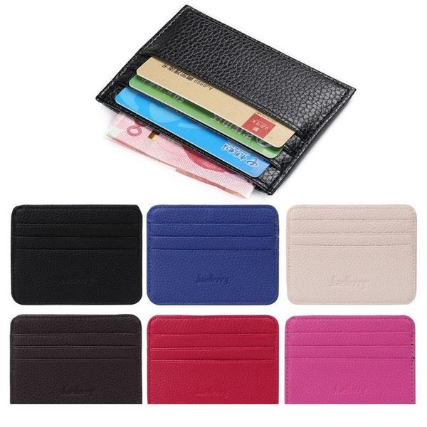 

6 color card holder men's business pocket slim thin id credit card money holder wallet faux leather man card case jllbas