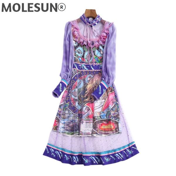 

casual dresses runway summer fashion women's dress holiday party romantic mesh sequins long sleeve elegant lace patchwork midi, Black;gray
