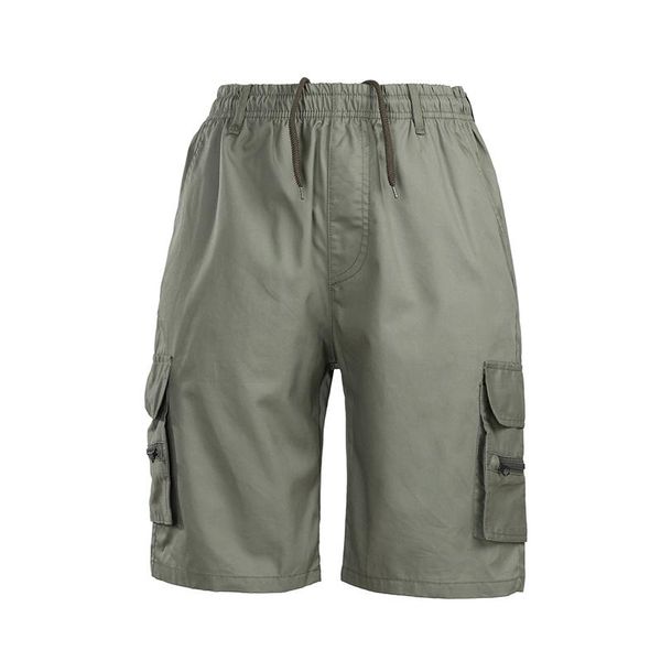 

running shorts suoutdoor men's sport drawstring baggy cargo male solid color multi-pockets short trousers loose sports overalls, Black;blue