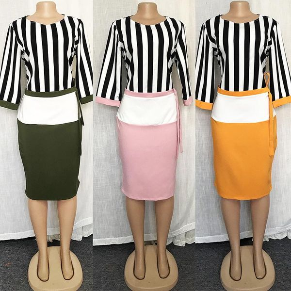 

african dresses women elegant bodycon dress three quater sleeves high waist office ladies work wear package hip fashion spring, Red