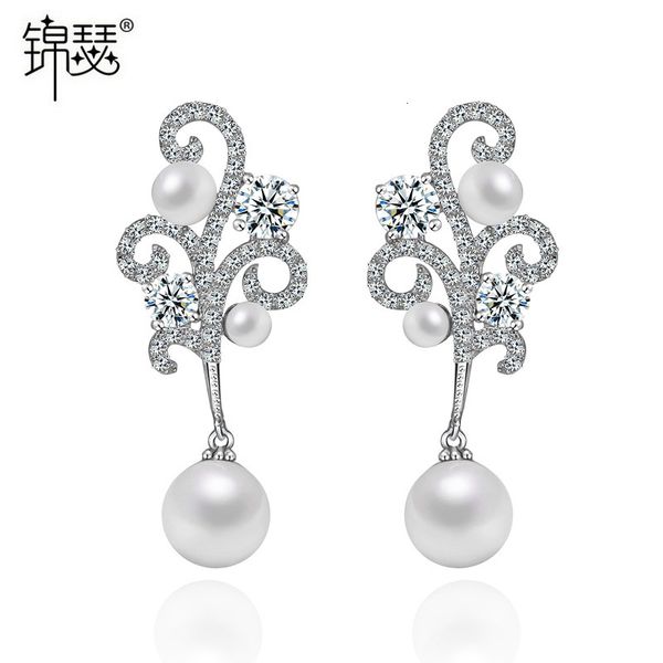 

jewelry charm stud missed earrings aaa zircon korean pearl girl, Golden