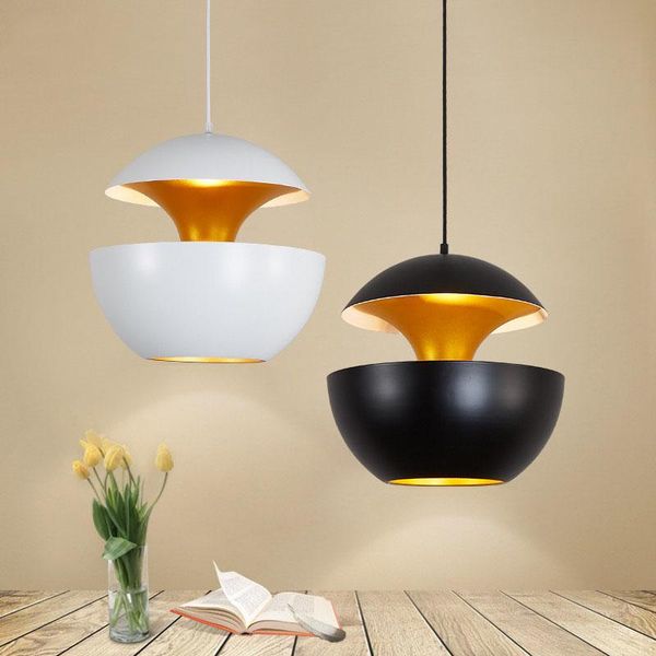 

pendant lamps nordic designer white/black apple shape aluminium lights for living room bedroom drawing bar hanging lamp fixtures