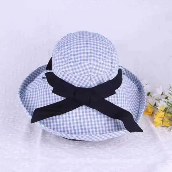 

big brim female creative outdoor travel sun bow tie fisherman's hat, Yellow