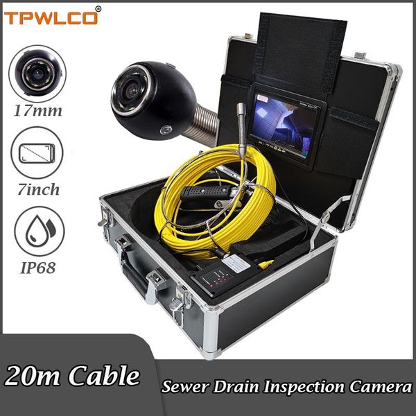 

cameras 17mm sewer drain inspection camera viewing angle 140degree 20m cable pipe equipment system with 7inch monitor