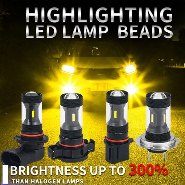 

car headlights h7 9005 9006 h1 h3 h11 led headlight bulb 6500k white yellow 3000lm fog lamp 36w light auto bulbs