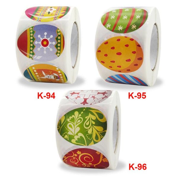 

500 pieces easter egg stickers 3 patterns easter theme stickers eggs roll stickers self-adhesive decorative for party supplies