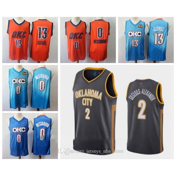 

Men 2 Shai Gilgeous-Alexander Oklahoma\rCity Thunder\rJersey 0 Russell Westbrook City Paul George 13 Edition Basketball Jerseys, Color5