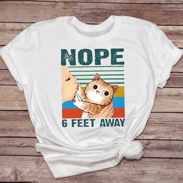 

and women cartoon striped mens t shirts cat funny womens cute clothing 90s animal lady female ladies print graphic tee, White;black